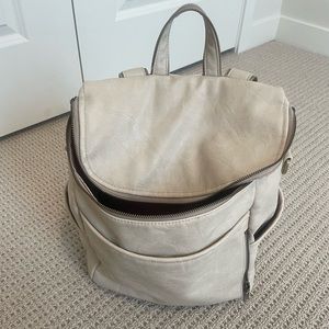Azaria tan leather diaper bag - great condition
